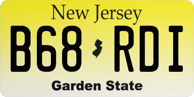 NJ license plate B68RDI