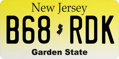 NJ license plate B68RDK