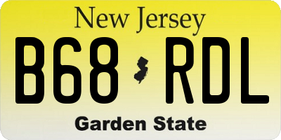 NJ license plate B68RDL