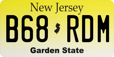 NJ license plate B68RDM