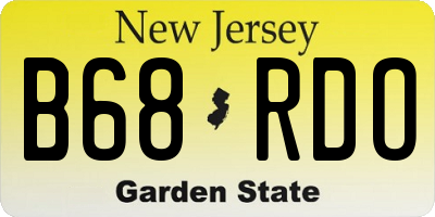 NJ license plate B68RDO