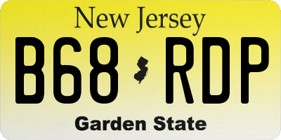 NJ license plate B68RDP