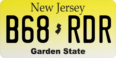 NJ license plate B68RDR