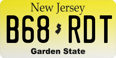 NJ license plate B68RDT