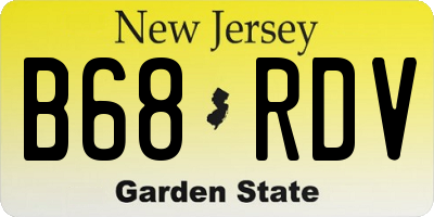 NJ license plate B68RDV