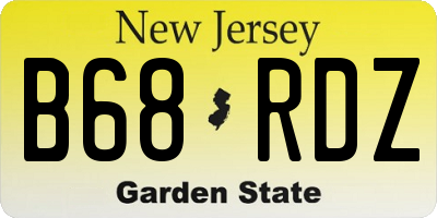 NJ license plate B68RDZ
