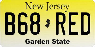 NJ license plate B68RED