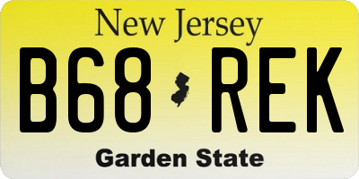 NJ license plate B68REK