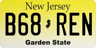 NJ license plate B68REN