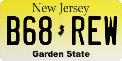 NJ license plate B68REW
