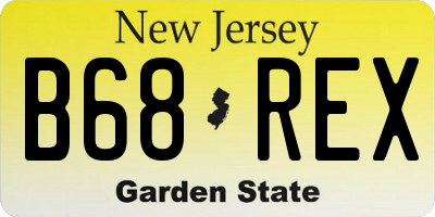 NJ license plate B68REX