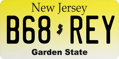 NJ license plate B68REY