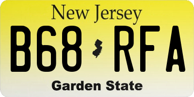 NJ license plate B68RFA