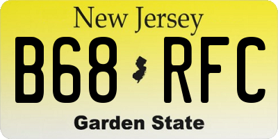 NJ license plate B68RFC