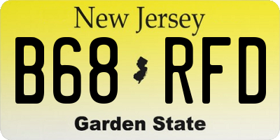 NJ license plate B68RFD