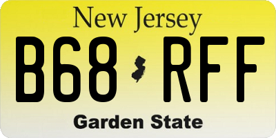 NJ license plate B68RFF