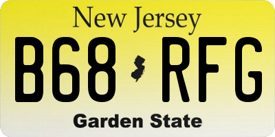 NJ license plate B68RFG