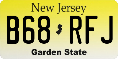 NJ license plate B68RFJ