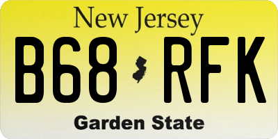 NJ license plate B68RFK