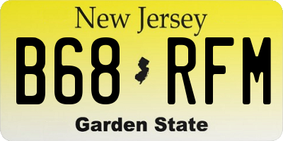 NJ license plate B68RFM
