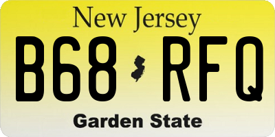 NJ license plate B68RFQ