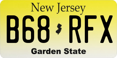NJ license plate B68RFX