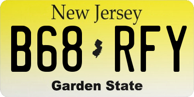 NJ license plate B68RFY
