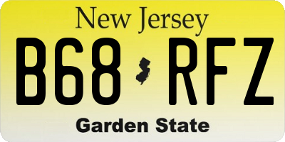 NJ license plate B68RFZ
