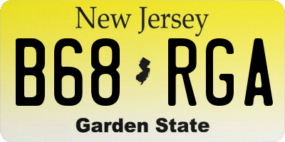 NJ license plate B68RGA
