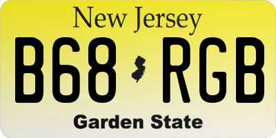 NJ license plate B68RGB