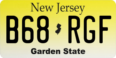 NJ license plate B68RGF