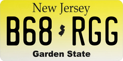 NJ license plate B68RGG