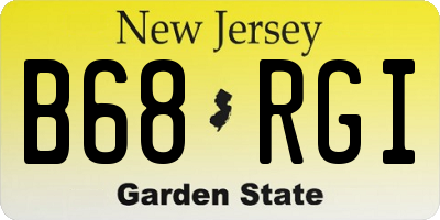 NJ license plate B68RGI
