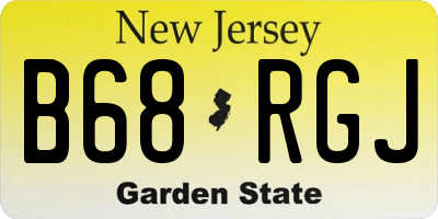 NJ license plate B68RGJ