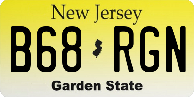 NJ license plate B68RGN