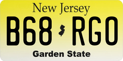 NJ license plate B68RGO