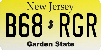 NJ license plate B68RGR