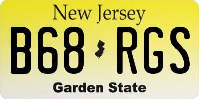 NJ license plate B68RGS