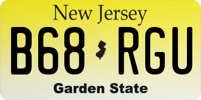 NJ license plate B68RGU