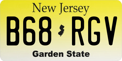 NJ license plate B68RGV