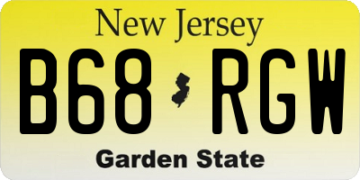 NJ license plate B68RGW