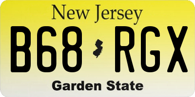 NJ license plate B68RGX