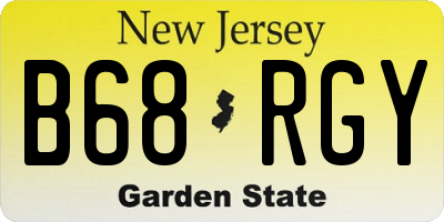 NJ license plate B68RGY