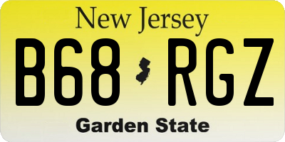 NJ license plate B68RGZ