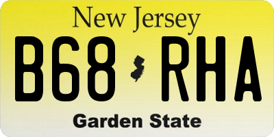 NJ license plate B68RHA