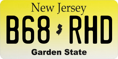 NJ license plate B68RHD