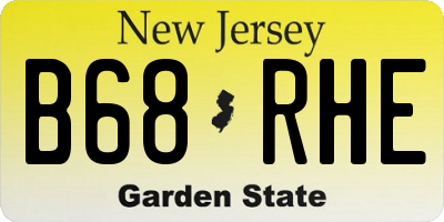 NJ license plate B68RHE
