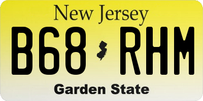 NJ license plate B68RHM
