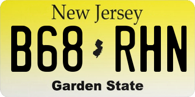 NJ license plate B68RHN