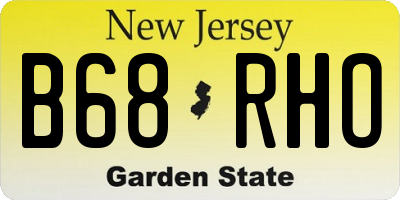 NJ license plate B68RHO
